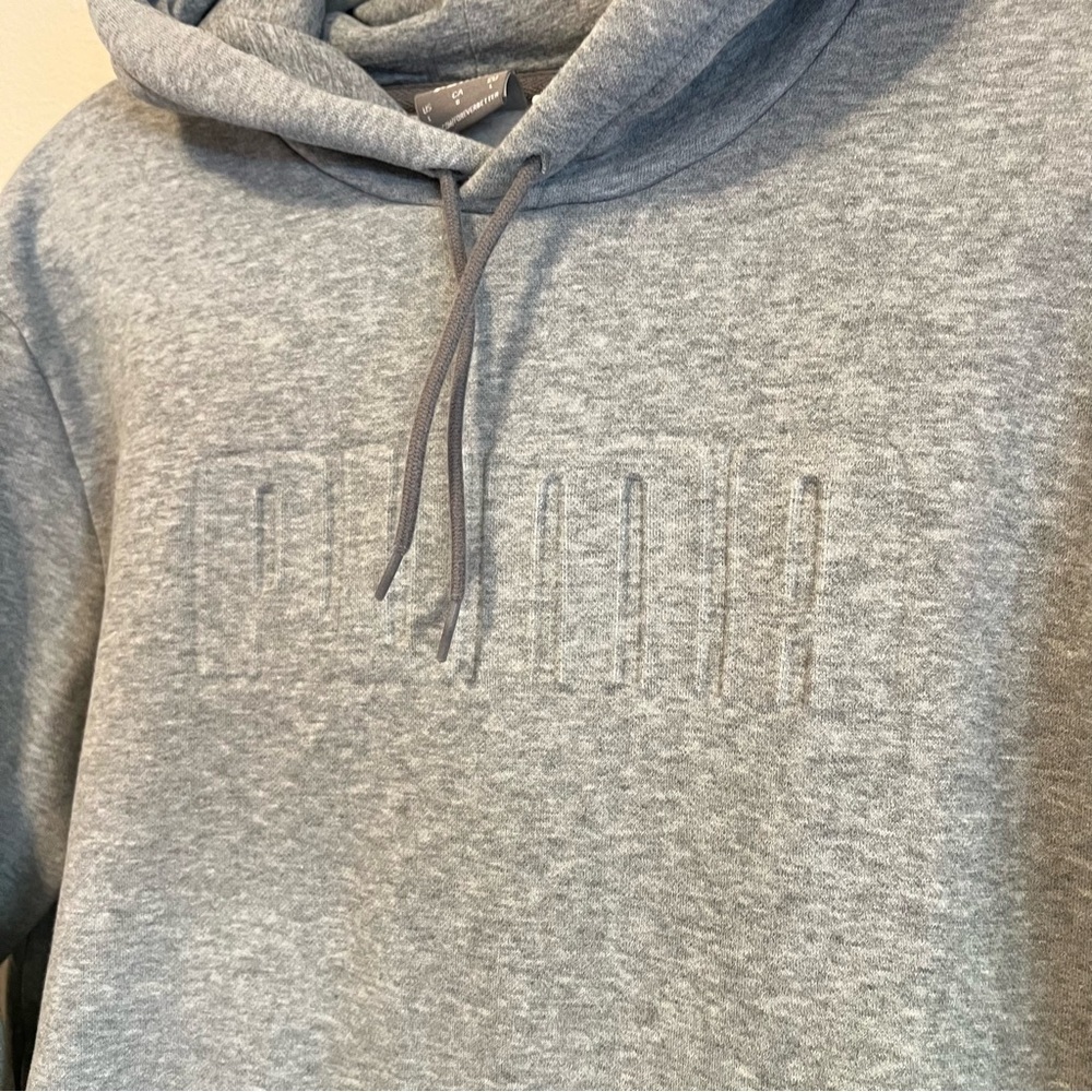 Puma Pullover Hoodie, grey, 3D front embossing, men’s size L - Picture 8 of 13
